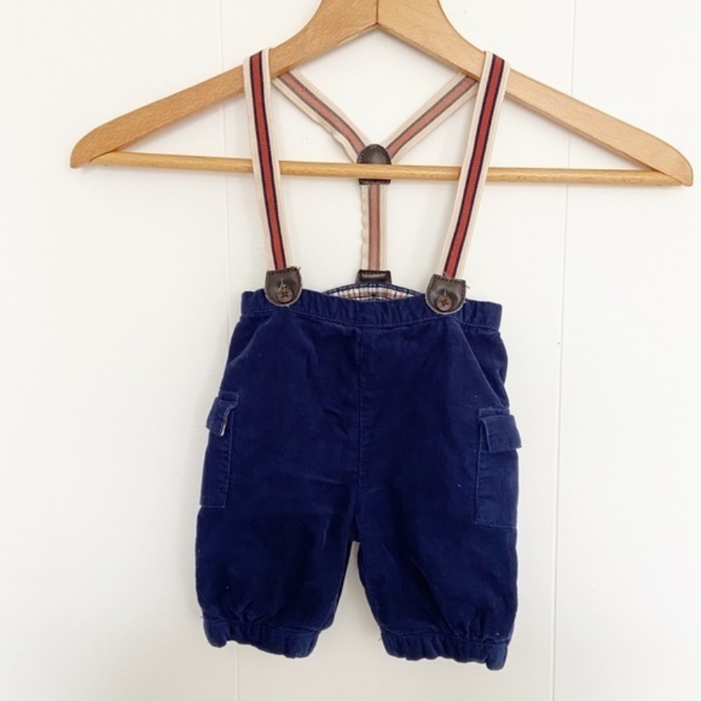 Janie and Jack‎ blue corduroy suspenders pants 6-12